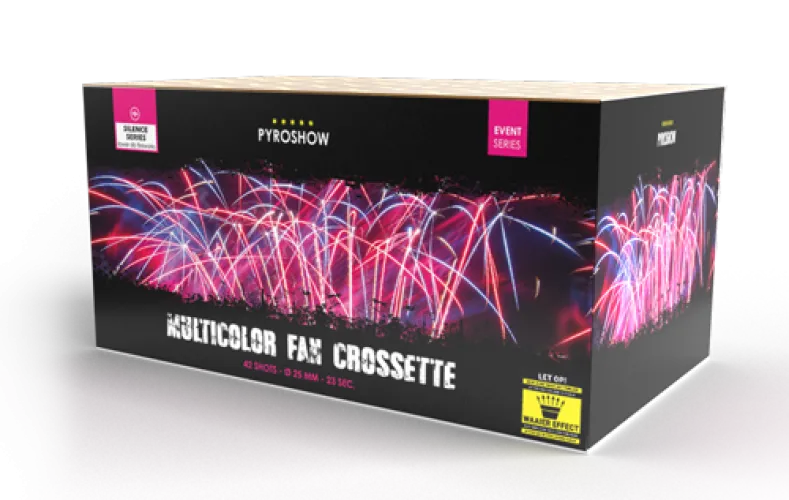 Multi coloured crosette fan